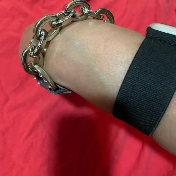 2 of Brown Leather and Gold Chain Womens Belt bracelet - Picture 15 of 16